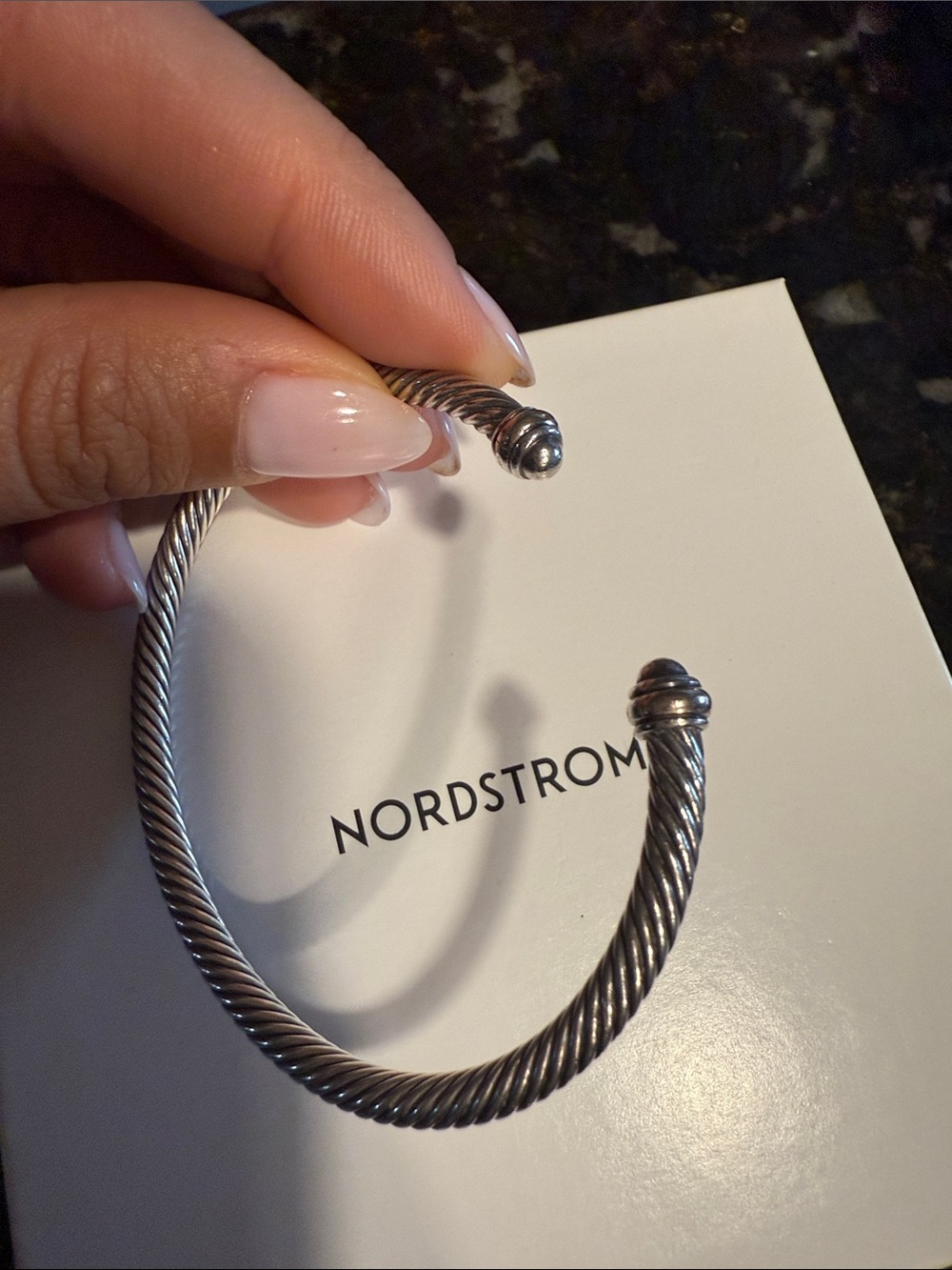 Nordstrom Silver-Tone Twisted Cable Open Cuff Bracelet